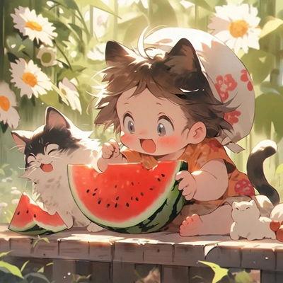 网红吃瓜动漫头像图片大全